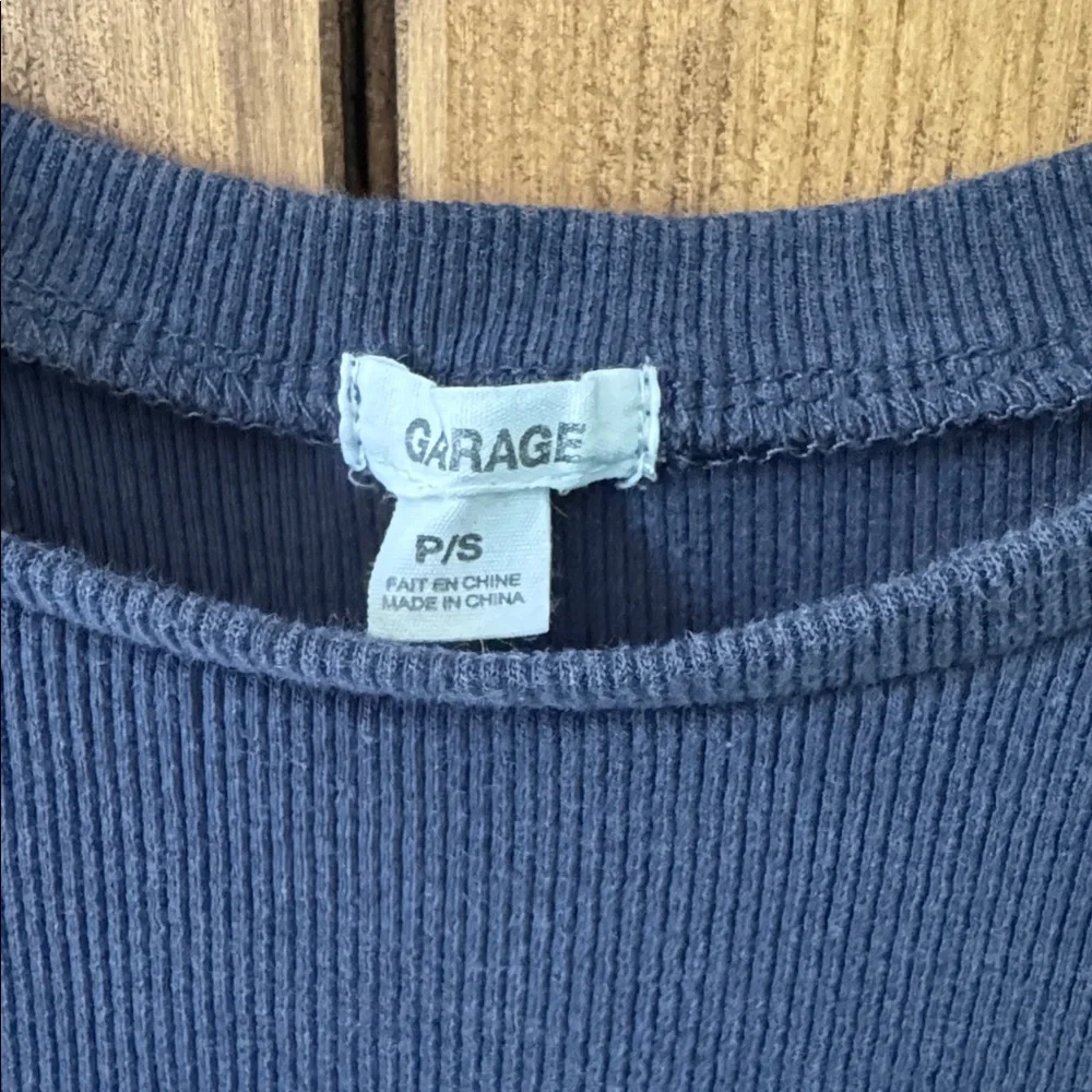 Garage Deep Blue Ribbed Top - Picture 2 of 3